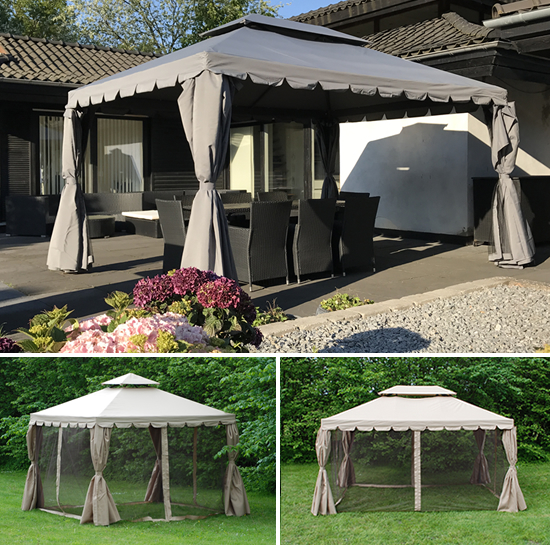 Uma tenda gazebo elegante como um belo ponto focal no jardim
